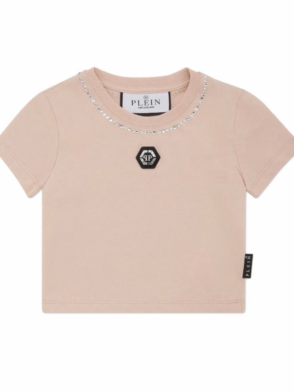 Philipp Plein crystal embellished Shirt Powder blush pink XS BABY TEE